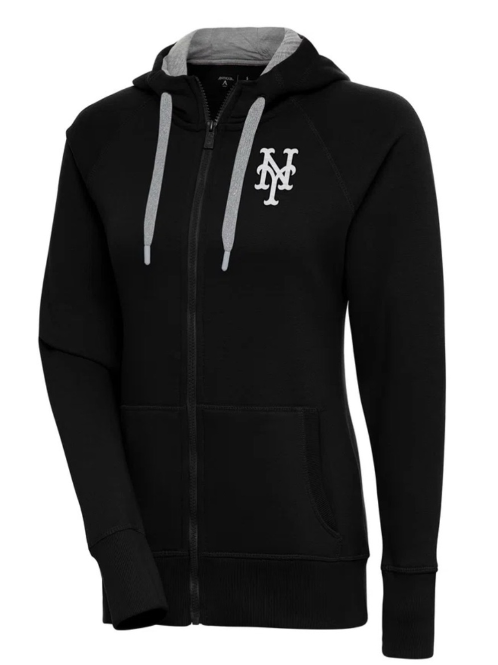 NWT Antigua New York Mets Full Zip Hoodie Women’s M Black MLB